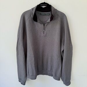 Bobby Jones Signature 100% Peruvian Cotton Quarter-Zip Pullover size XL Grey